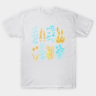 Watercolor Flowers Pattern Ukraine T-Shirt